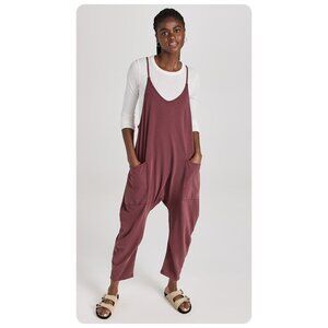 Free People Mauve Slouchy Pocket Jumpsuit